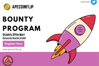 ApeCoinFlip is hosting a bounty program to achieve engagement through Twitter Marketing.