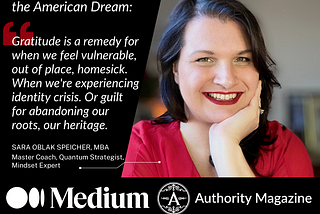 Sara Oblak Speicher interview on living the American dream