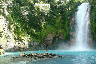 Rio Celeste is a river in Tenorio Volcano National Park of Costa Rica.