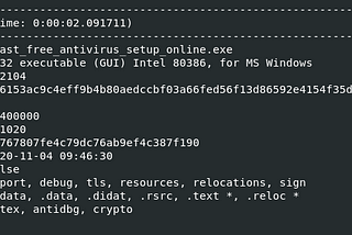 Static malware analysis of avast_free_antivirus_setup_online.exe