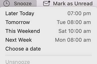 Outlook | productivity with Outlook’s ‘Snooze’ function (Mac)