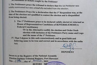 Rivers APM Commends Tribunal Decision on Ballot Paper Exclusion