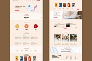 Landing page design for publishing company, featuring e-Commerce store for book, blog page, authors registration & more.