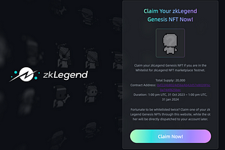 Seamless Claiming of Your zkLegend Genesis NFT: A Guide for Whitelisted Users