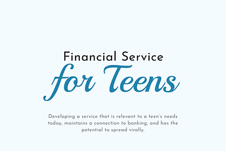 Bank, for Teens