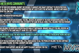 Dear Meta MVRS Community..