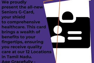 Membership Cards for Retired Persons- Be Well Hospitals- Be Well Seniors G Card- Chennai