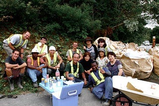 Posing with “The Highway Ladies” in Tohoku, Japan.