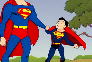 realistic superman in cartoon that tries to be a good dad but the son is hyperactive and never stop running