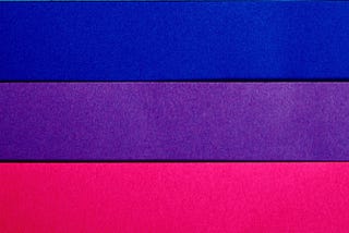 bi-sexual flag colors: blue, purple, pink