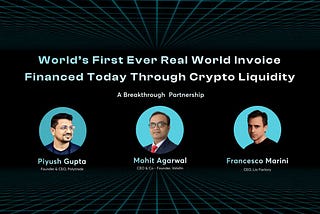 Polytrade finances the world’s first Real world invoice using Crypto Liquidity