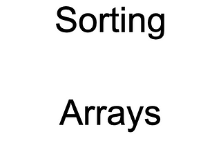 Rearranging Array Data — The .sort() Method