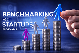 Business growth comparison showing competitors ranked on stacked coins with a hand placing the top performer