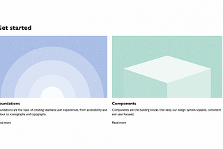The two sections of our design system that we wrote first: ‘Foundations’ and ‘Components’. Foundations are our basis for creating seamless user experiences, from accessibility and colour, to iconography and typography. Components are the building blocks that keep our design system scalable, consistent and user focused.