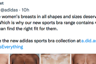 Adidas Reminds Twitter Users Women Have Nipples Too