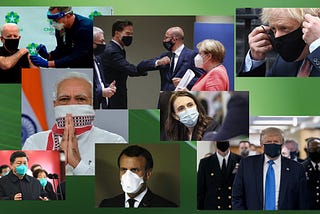 World leaders in Covid masks