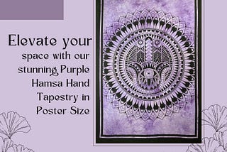 Purple Hamsa Hand Tapestry-Poster Size