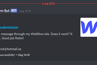 Sending Webflow Form Submissions Through to a Discord Server