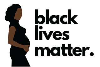 Pregnant black mother with black lives matter.