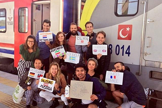 Our train crew, 11 people from 10 different countries.