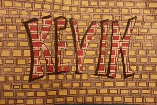 Graffiti made inside a grey and yellow designed background