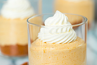 No Bake Pumpkin Cheesecakes with Caramel Sauce