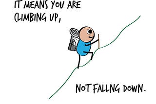 Exhaustion is good, It means you are
climbing up, Not fallng down.