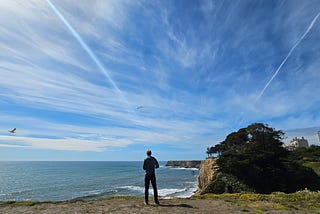 Me. Standing on a beach in California. Looking at the horizon.