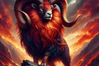 Aries zodiac sign illustration generated by DALL-E/Bing