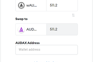 How to swap wAUDAX to AUDAX
