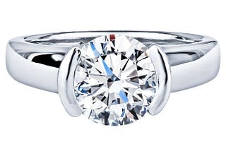 Round Movado diamond in a platinum setting