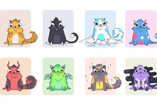 Cryptokitties — one of the first NFT projects, 2017
