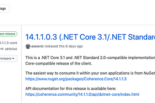 Coherence Client for .NET Core Released