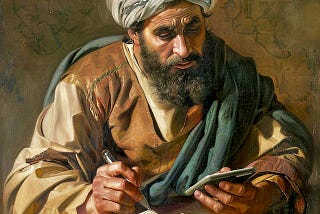 Maimonides writing his email to the President, generated by Midjourney.