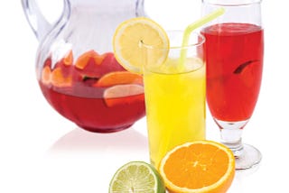 April Fool’s Day Drinks — Lemonade, Iced Tea & Fruit Punch Gelatin.