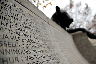 Names carved into the National Law Enforcement Memorial, Washington DC.