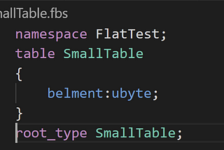 A small flatbuffer table