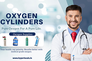 Medical oxygen cylinders for home or hospital use, providing pure oxygen for respiratory support.