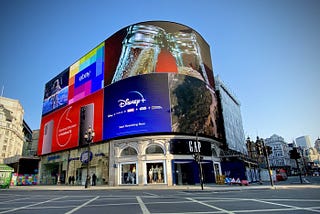 Billboards at Piccadilly Circus in London