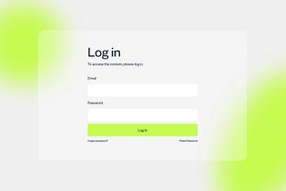 Screen showing window for log in