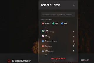 CAKE/UNI/TWT/GT/1INCH/EOS/KCS/ETHW/CRO/MANA added to the DRC20 tokens and listing on DRACswap.