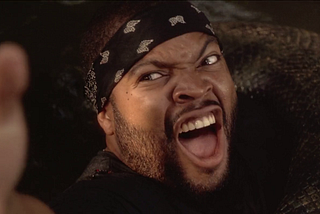 Ice Cube reaching for help in Anaconda