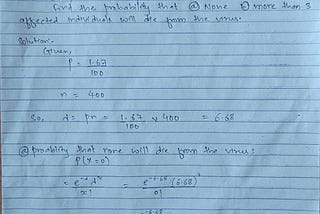 Numerical on Poisson Distribution and Binomial Distribution