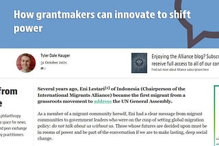 How grantmakers can innovate to shift power
