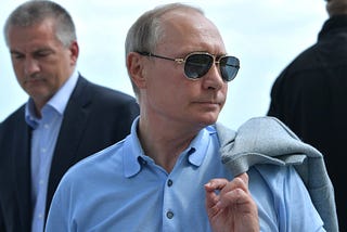 Photo of Vladimi Putin in sunglasses, 2017