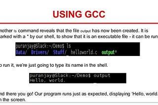 What happens when you type the command ‘gcc main.c’