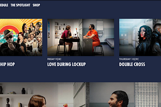 Screenshot of WE TV’s desktop homepage.