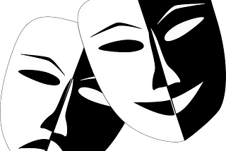 Theater masks, sketch