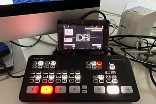ATEM Mini with SmalHD DP4 used as a preview monitor.