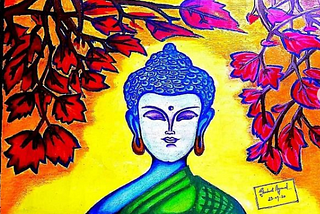 A painting of Gautam Buddha